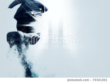 Running View Form Back Graphics Back view of a businessman running toward the goal - Stock Illustration ...