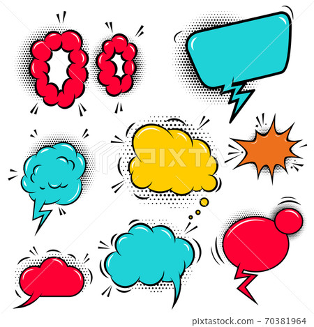 Set of empty comic style speech bubbles. Design element for poster, flyer, banner. 70381964