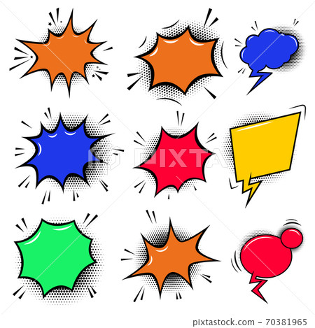 Set of empty comic style speech bubbles. Design element for poster, flyer, banner. 70381965