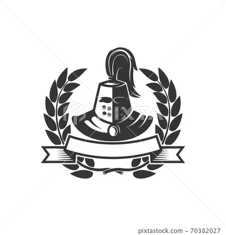 Knights. Emblem template with medieval knight... - Stock