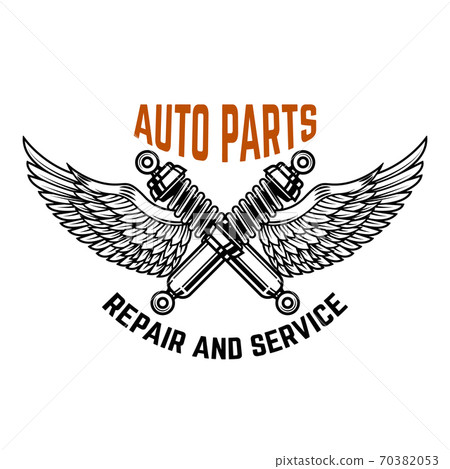 Auto service. Service station. Car repair. Design element for logo, label, emblem, sign. Auto service. Service station. Car repair. Design element for logo, label, emblem, sign. 70382053