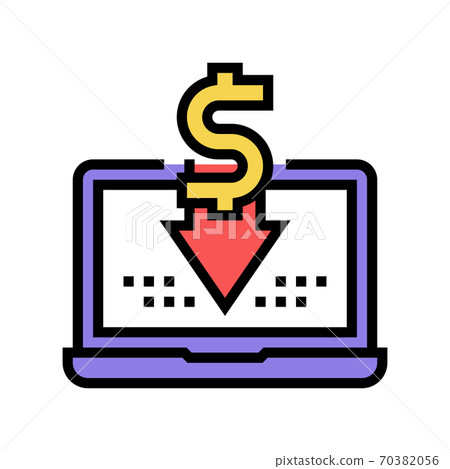 economic info laptop color icon vector illustration economic info laptop color icon vector illustration 70382056