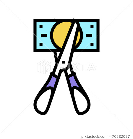 scissors cutting money banknote color icon vector illustration scissors cutting money banknote color icon vector illustration 70382057