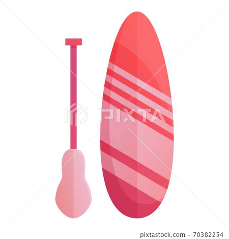 Red sup surfing icon, cartoon style Red sup surfing icon, cartoon style 70382254