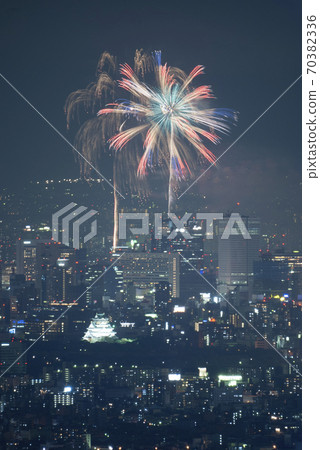 Naniwa Yodogawa Fireworks Festival distant view Osaka Castle 70382336