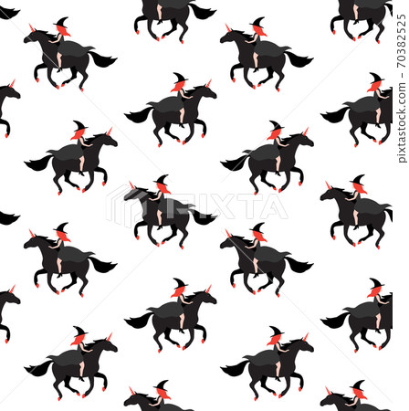 Vector seamless pattern of witch riding unicorn 70382525