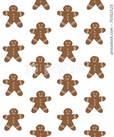 Vector seamless pattern of ginger bread man cookie 70382528