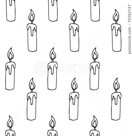 Vector seamless pattern of doodle sketch candle 70382547