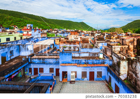 Bundi town panoramic view, India 70383238