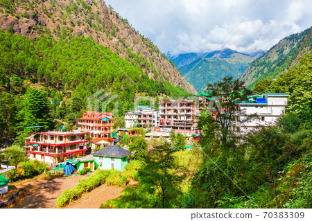Local houses in Kasol village, India Local houses in Kasol village, India 70383309