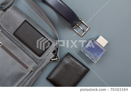 Set of men clothes and accessories in business style. Luxury businessman attributes 70383384