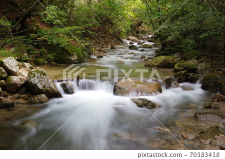 沿著山的山間溪流 沿著山的山間溪流 70383418