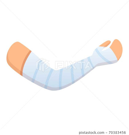 Full hand bandage icon, cartoon style 70383456