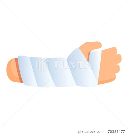 Hand elastic bandage icon, cartoon style 70383477