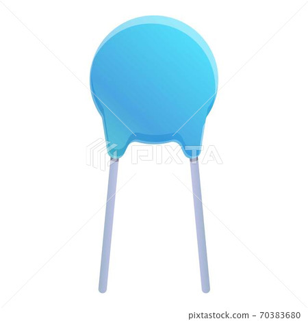 Copper capacitor icon, cartoon style 70383680