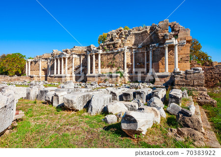 Nymphaeum in Side ancient city, Turkey Nymphaeum in Side ancient city, Turkey 70383922