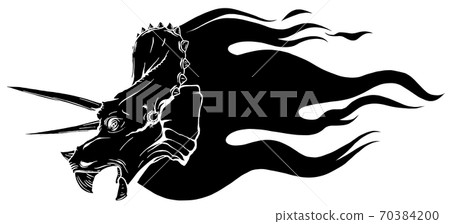 Flaming dinosaurus with flames black silhouette isolated vector illustration Flaming dinosaurus with flames black silhouette isolated vector illustration 70384200