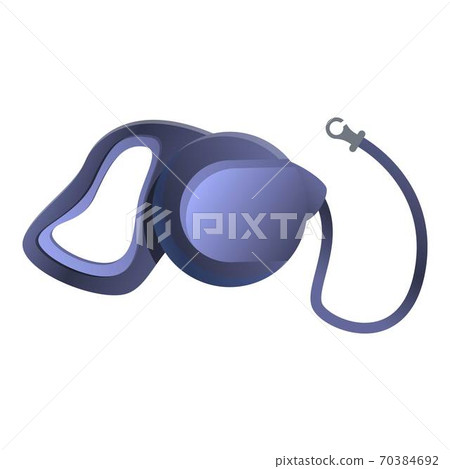 Equipment retractable dog leash icon, cartoon style 70384692