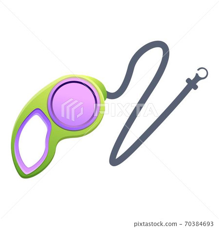 Walking retractable dog leash icon, cartoon style 70384693
