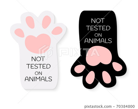 Not tested on Animals label sticker set on... - Stock Illustration  [70384800] - PIXTA