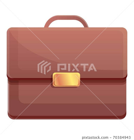 Business leather laptop bag icon, cartoon style - Stock Illustration ...