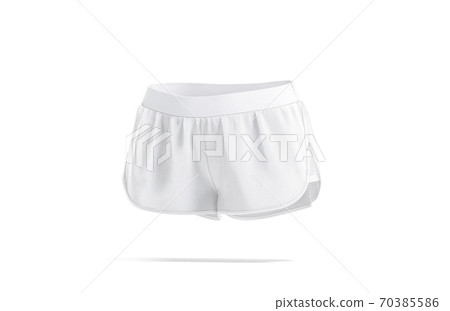 Blank white women shorts mock up, side view Blank white women shorts mock up, side view 70385586