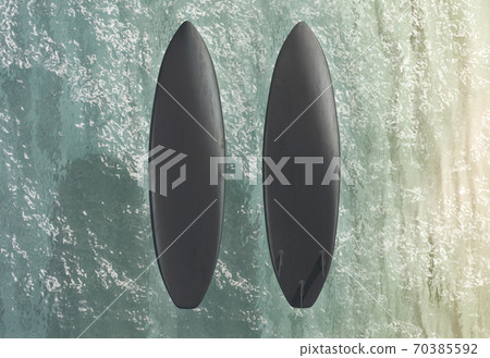 Download Blank Two Black Surfboard On Water Surface Stock Illustration 70385592 Pixta