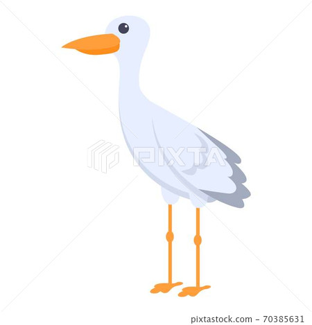 Wild stork icon, cartoon style 70385631