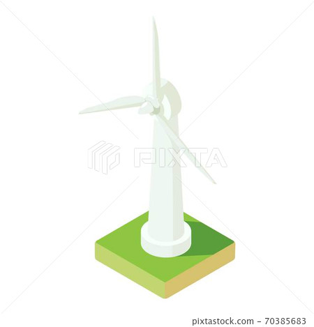 Modern wind turbine icon, isometric style 70385683