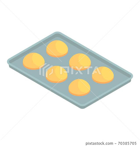 Bakery factory bread tray icon, isometric style Bakery factory bread tray icon, isometric style 70385705