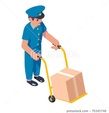 Cart delivery parcel icon, isometric style Cart delivery parcel icon, isometric style 70385746