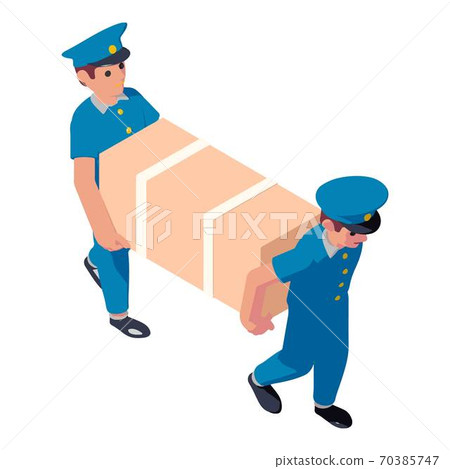 Postmen delivery wardrobe icon, isometric style 70385747