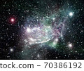 Stars, dust and gas nebula in a far galaxy 70386192