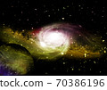 Stars, dust and gas nebula in a far galaxy 70386196