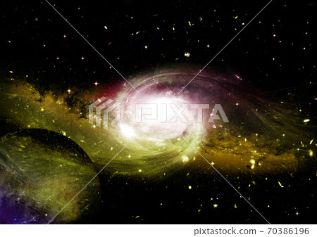 Stars, dust and gas nebula in a far galaxy 70386196