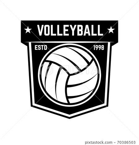 Emblem template with volleyball ball isolated... - Stock Illustration  [70386503] - PIXTA