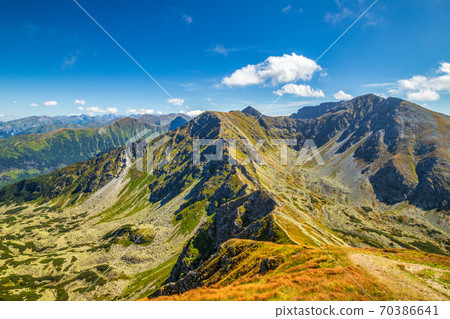 Mountain landscape in Rohace area of the Tatra National Park, Sl Mountain landscape in Rohace area of the Tatra National Park, Sl 70386641