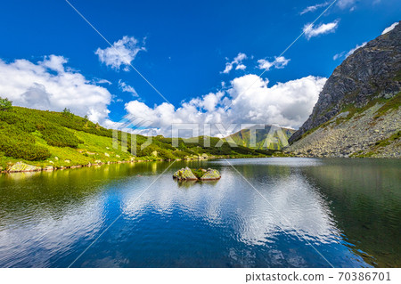 Mountain lake in Rohace area of the Tatra National Park, Slovaki Mountain lake in Rohace area of the Tatra National Park, Slovaki 70386701