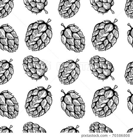 Seamless pattern with beer hop. Design element... - Stock Illustration ...