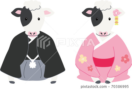 2021 New Year's card illustration of the year of the ox 70386995
