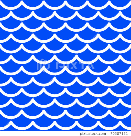 White wave on blue ocean seamless pattern illustration design 70387151