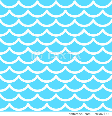 White wave on blue ocean seamless pattern illustration design 70387152