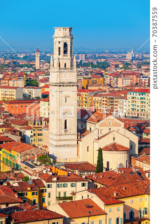 Verona Cathedral aerial panoramic view 70387559