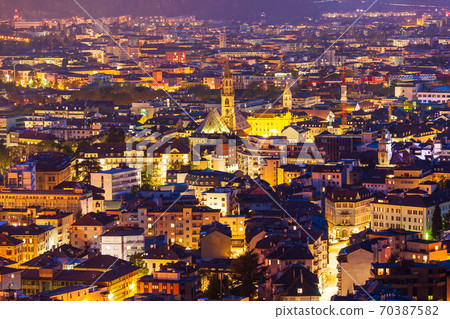 Bolzano aerial panoramic view, Italy 70387582