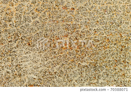Textured background old faded red paint with white streaks and cracked peeling to rusty metal Textured background old faded red paint with white streaks and cracked peeling to rusty metal 70388071