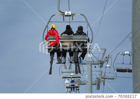 Ski lift at a ski resort 70388217