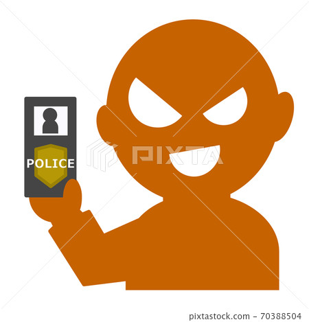 Illustration of a scammer claiming to be the police 70388504