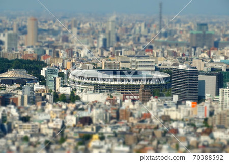 Miniature diorama-style photo: New National Stadium seen from Shibuya Sky 70388592