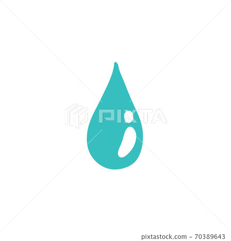 water drop doodle icon, vector color illustration 70389643
