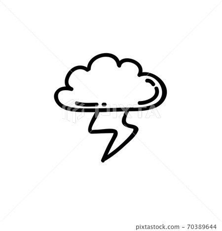 storm doodle icon, vector black line illustration 70389644